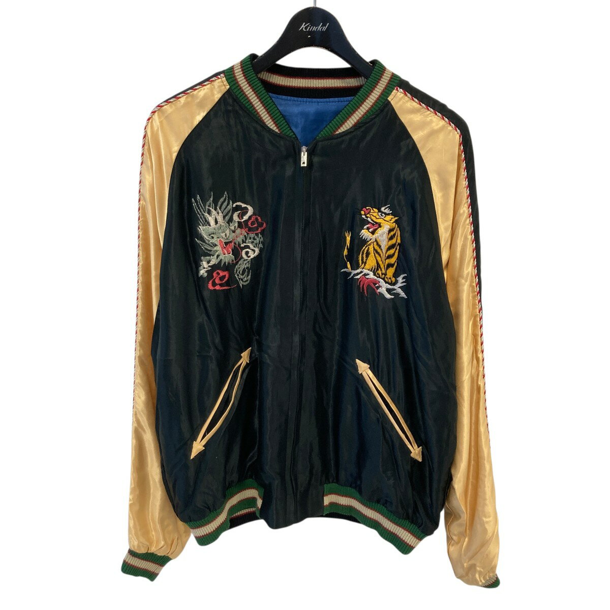楽天ブランド古着のカインドオル【中古】東洋エンタープライズ　Early 1950s Style Acetate Souvenir Jacket “JAPAN MAP” × “GOLD DRAGON” スカジャン TT15542 ブラック サイズ：XL 【120925】（トウヨウエンタープライズ）