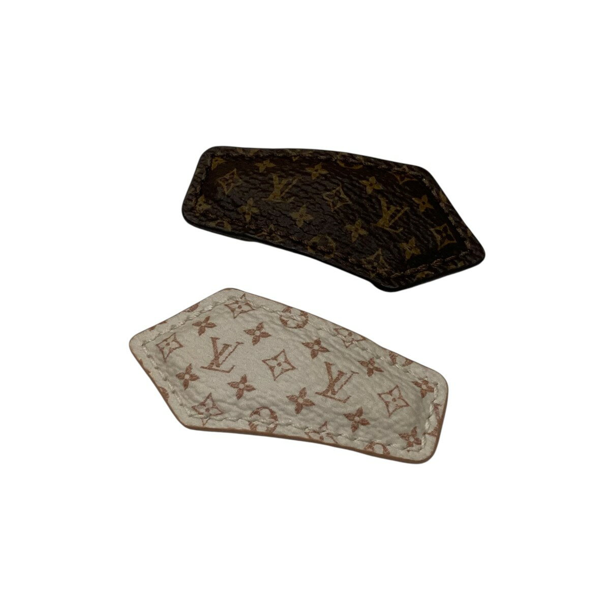 【中古】LOUIS VUITTON　バレッタ・LVバックステージミニ モノグラム ヘアクリップセット M03029 ホワイト×ブラウン 【130925】（ルイヴィトン）