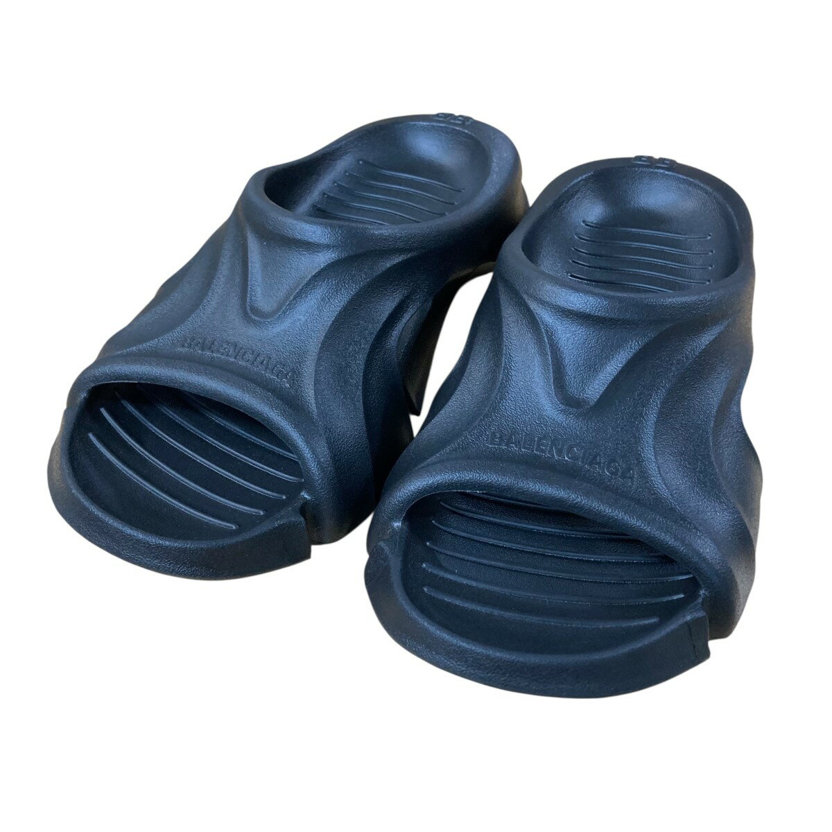 【中古】BALENCIAGAモールドスライドサンダル ブラック サイズ：41【価格見直し】