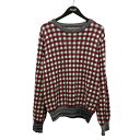 【中古】TAKAHIROMIYASHITA TheSoloIst. 25SS チェックニット sk.00011SS25 グレー×レッド サイズ:44 【130925】(タカヒロミヤシタザソロイスト)