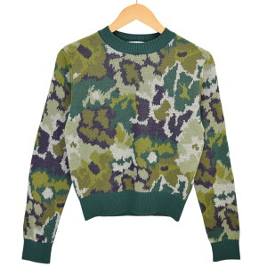 【中古】JOHN LAWRENCE SULLIVAN FLOWER JACQUARD KNIT SWEATER ショート丈フラワージャカードニット グリーン サイズ:M 【150925】(ジョンローレンスサリバン)