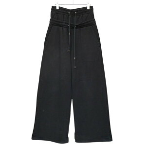 【中古】JOHN LAWRENCE SULLIVAN 2024AW SWEAT STACKED PANTS ダブルウエストワイドスウェットパンツ 2B012-0224-17 ブラック サイズ:S 【170925】(ジョンローレンスサリバン)