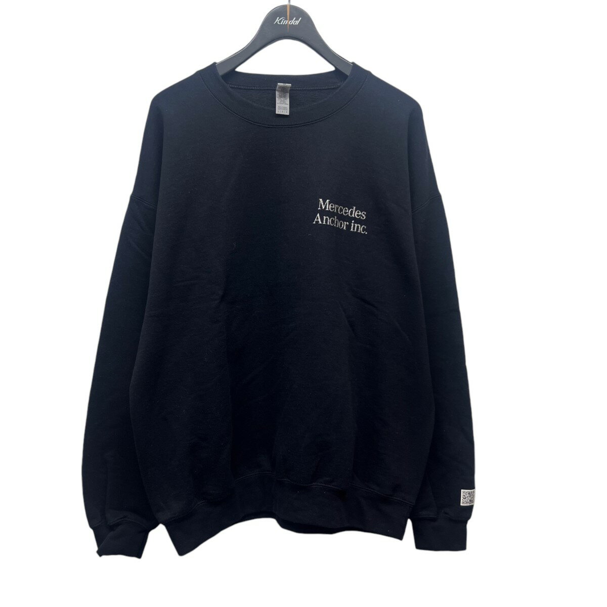 【中古】Mercedes Anchor Inc．Crew Sweat ロゴプリントスウェットトレーナー ブラック サイズ：L【価..