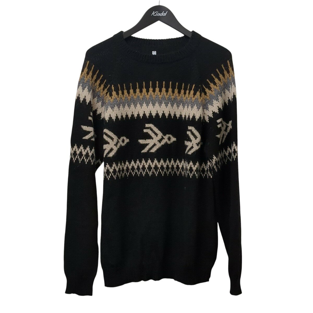 【中古】VAN DER STRAETEノルディックセーター ブラック サイズ：L【価格見直し】