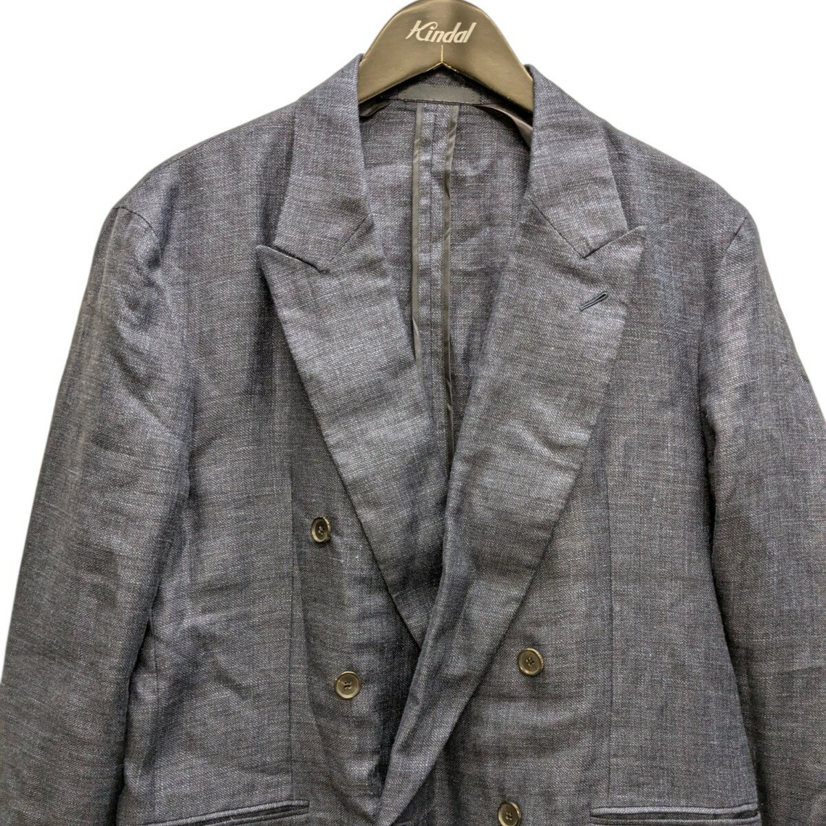 【中古】CARUSOBUTTERFLY JACKET ダブルテーラードジャケット インディゴ サイズ：48【価格見直し】