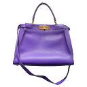 【中古】FENDI セレリア ピーカブー ネーム刻印入り 2WAYショルダーバッグ パープル 【210925】(フェンディ)|詳細画像