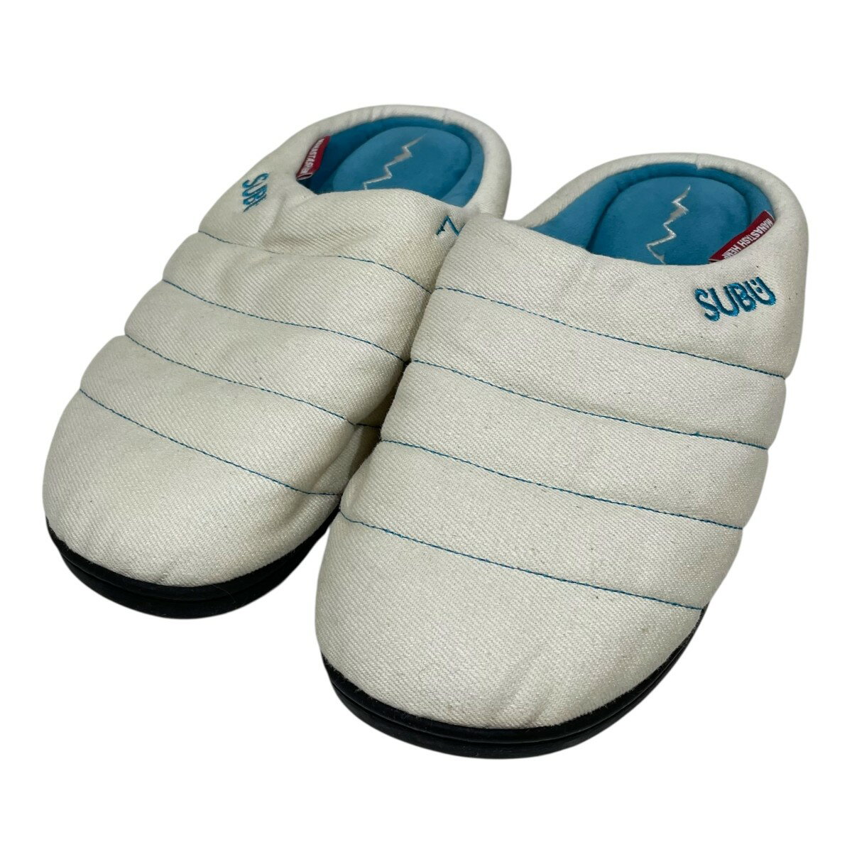 【中古】SUBU×MANASTASHヘンプツイルサンダル HEMP TWILL SANDAL 792-3990001 アイボリー・ターコイズブルー サイズ：表記なし【価格見直し】