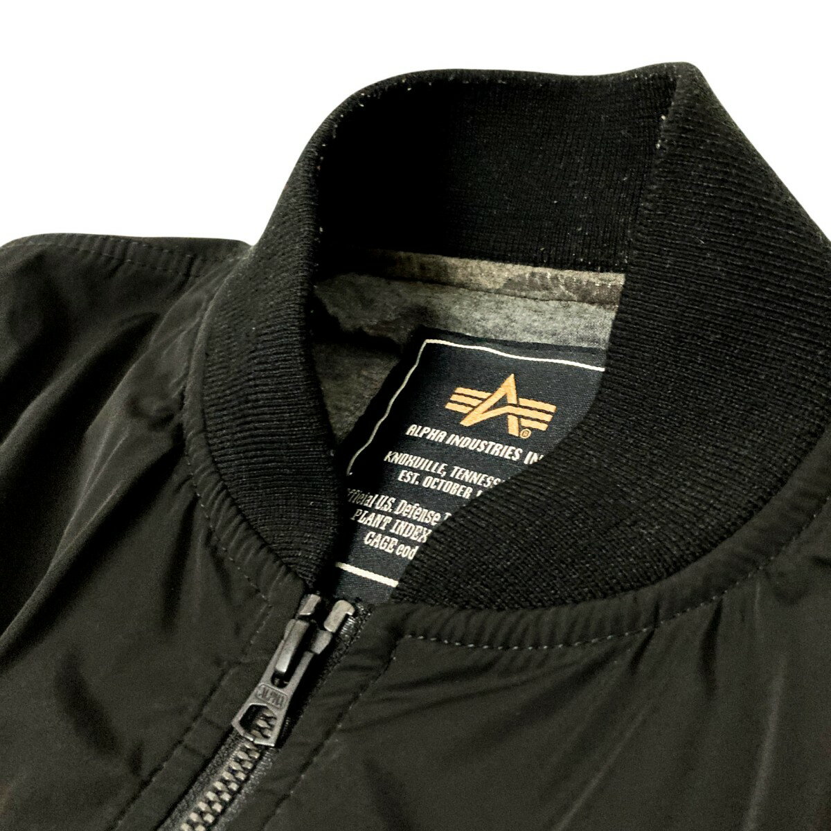 【中古】ALPHA　MA-1ジャケット TA1313 8001 ブラック サイズ：L 【250925】（アルファ）