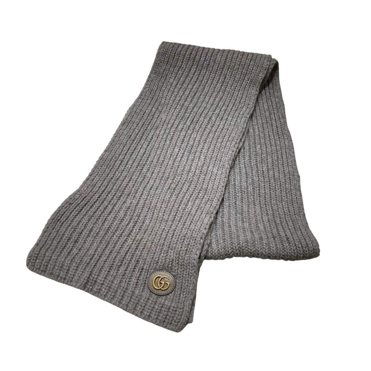 【中古】GUCCI　24AW ダブルG マフラー マフラー 773426 グレー 【250925】（グッチ）