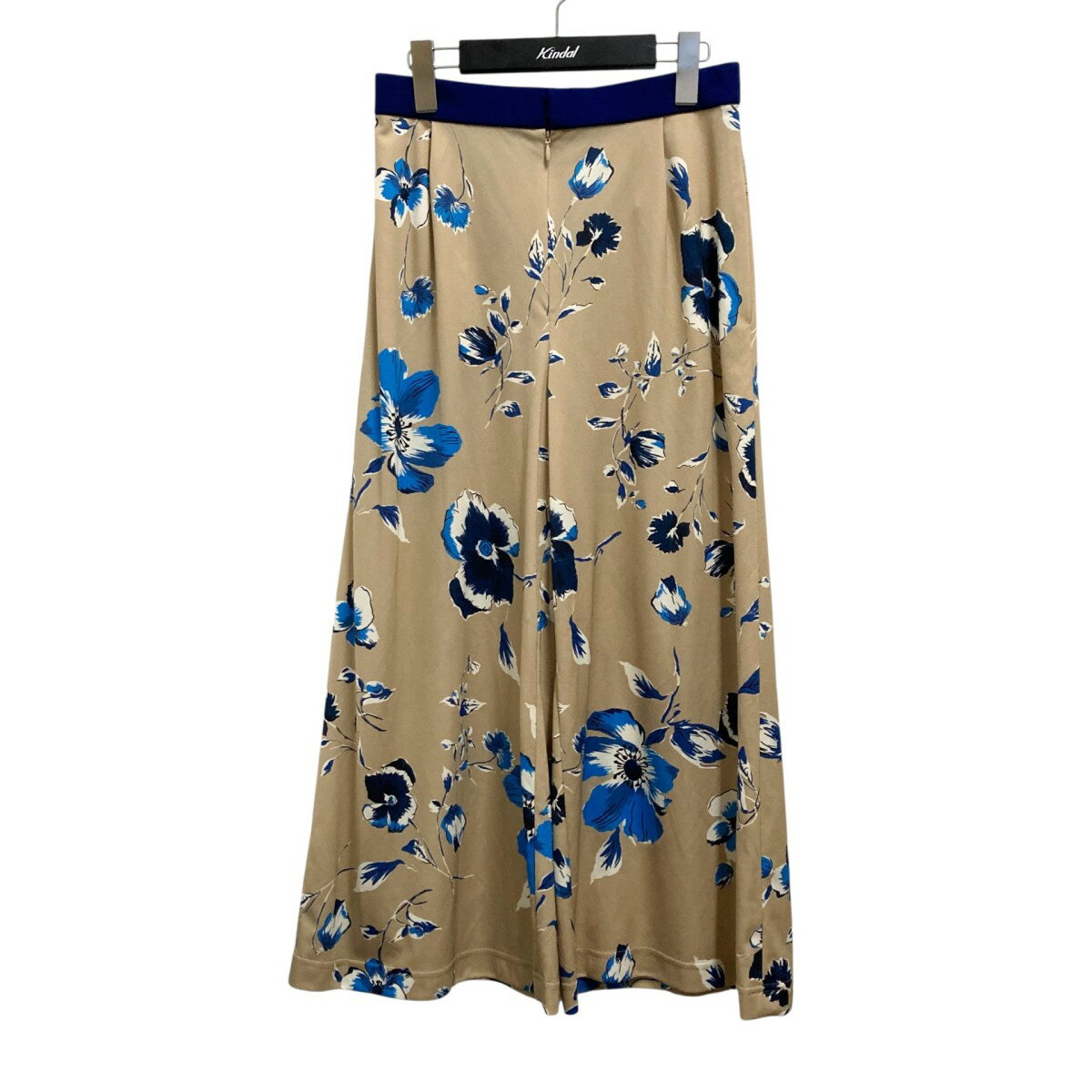 【中古】YUKI TORIIフラワー柄イージーパンツ 24610102 ベージュ×ブルー サイズ：38【価格見直し】