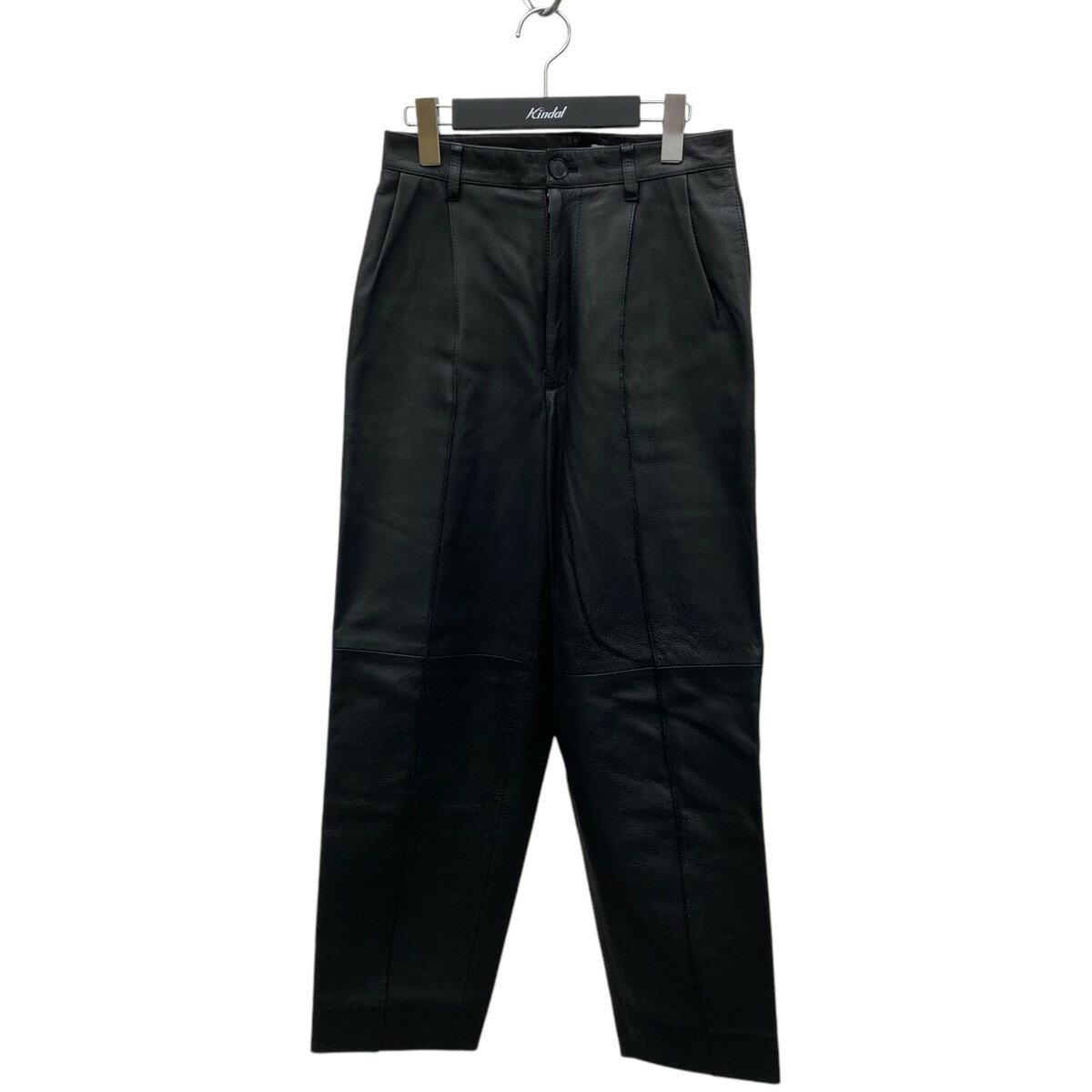 【中古】AURALEE21AW goat leather slacks レザーパンツ A21AP04GL ブラック サイズ：0【価格見直し】