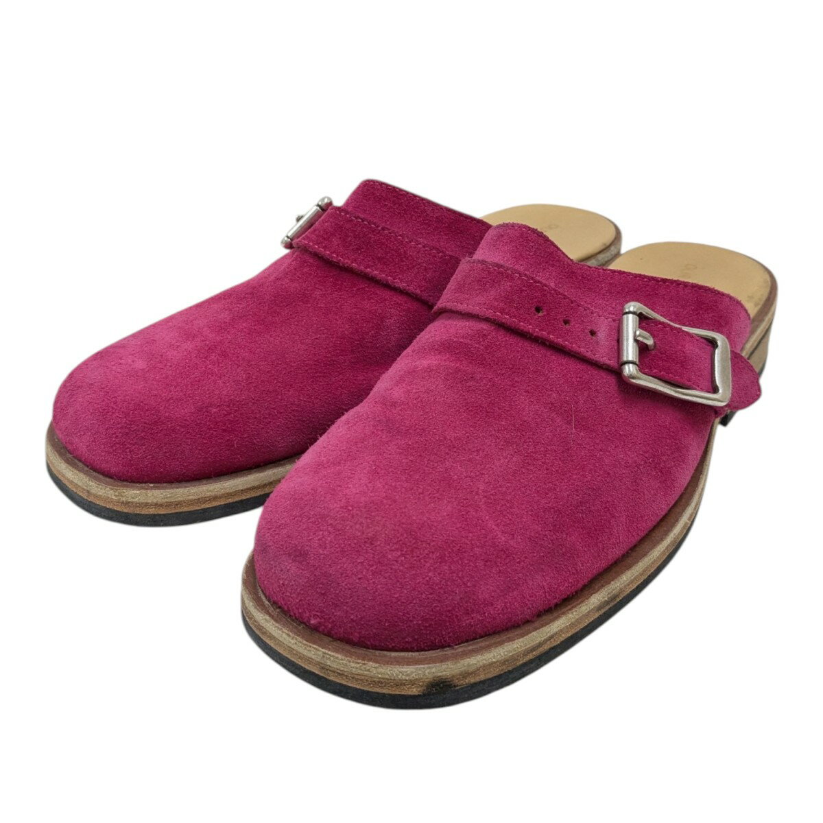 【中古】OUR LEGACYCAMION MULE ベロアストラップサンダル ショッキングピンク サイズ：43【価格見直し】