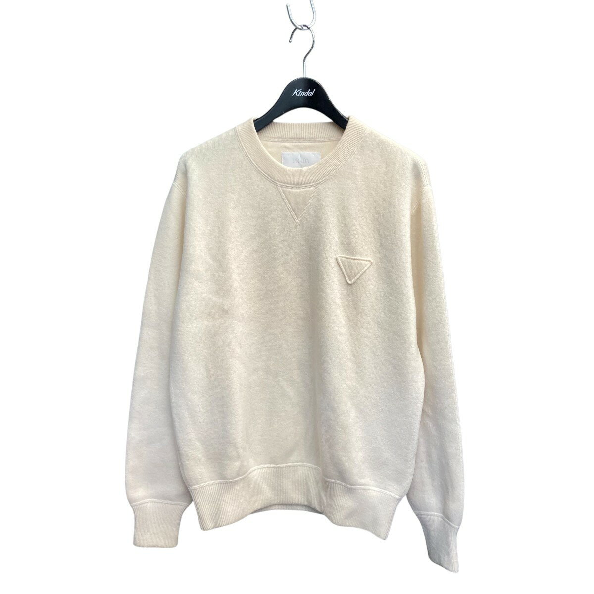 【中古】PRADA　長袖Nニット UMB217 アイボリー サイズ：48 【051025】（プラダ）