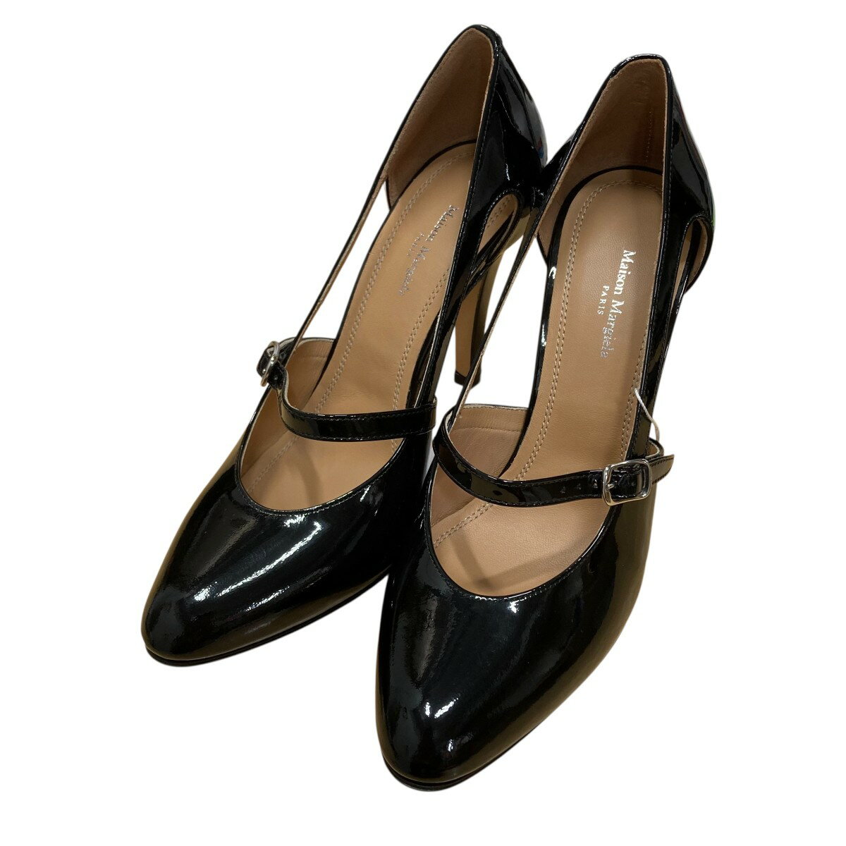 【中古】Maison Margielaベルトハイヒールパンプス ブラック サイズ：37【価格見直し】