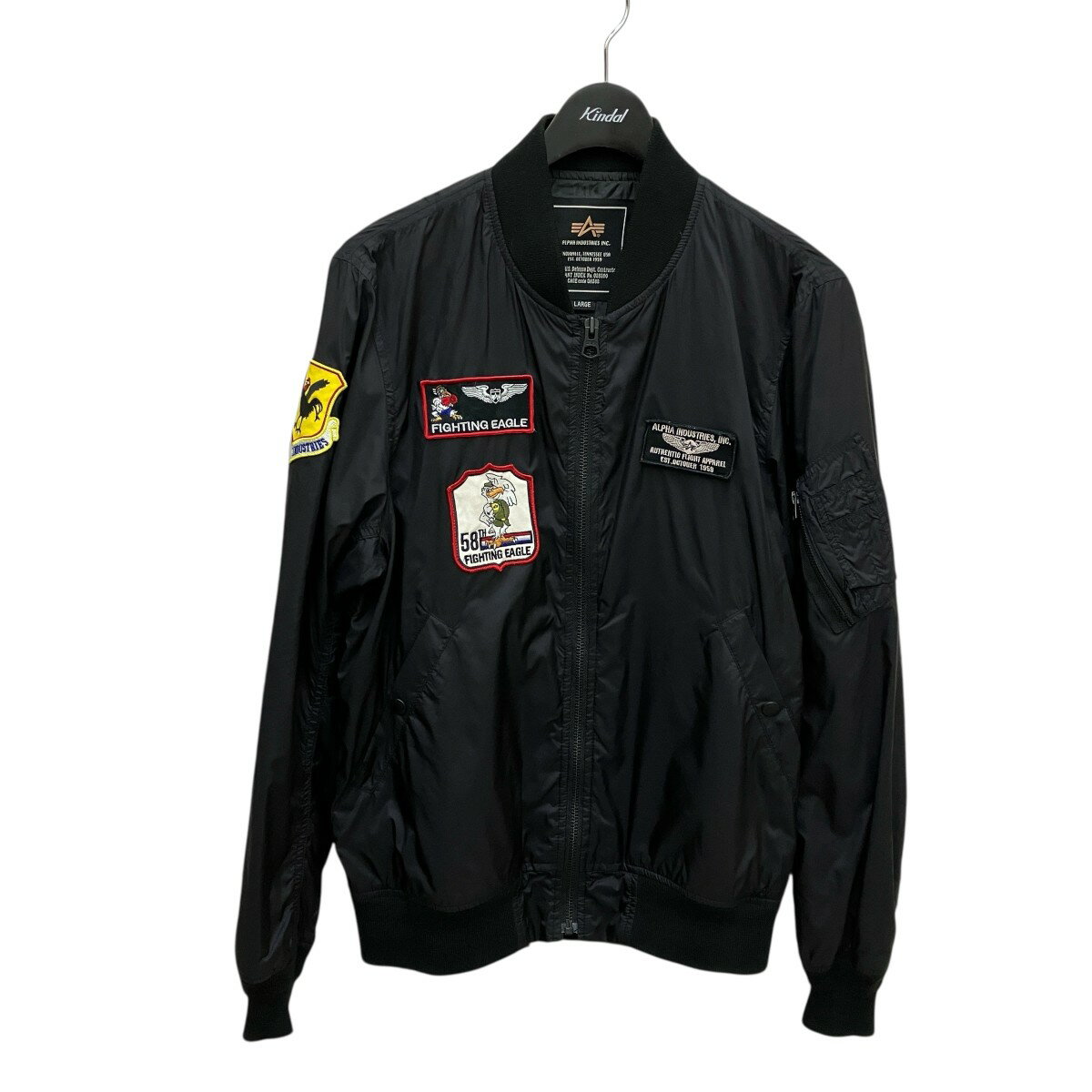 【中古】ALPHA INDUSTRIES　ブルゾン TA1224-101／MA-1 ブラック サイズ：L 【091025】（アルファ インダストリーズ）