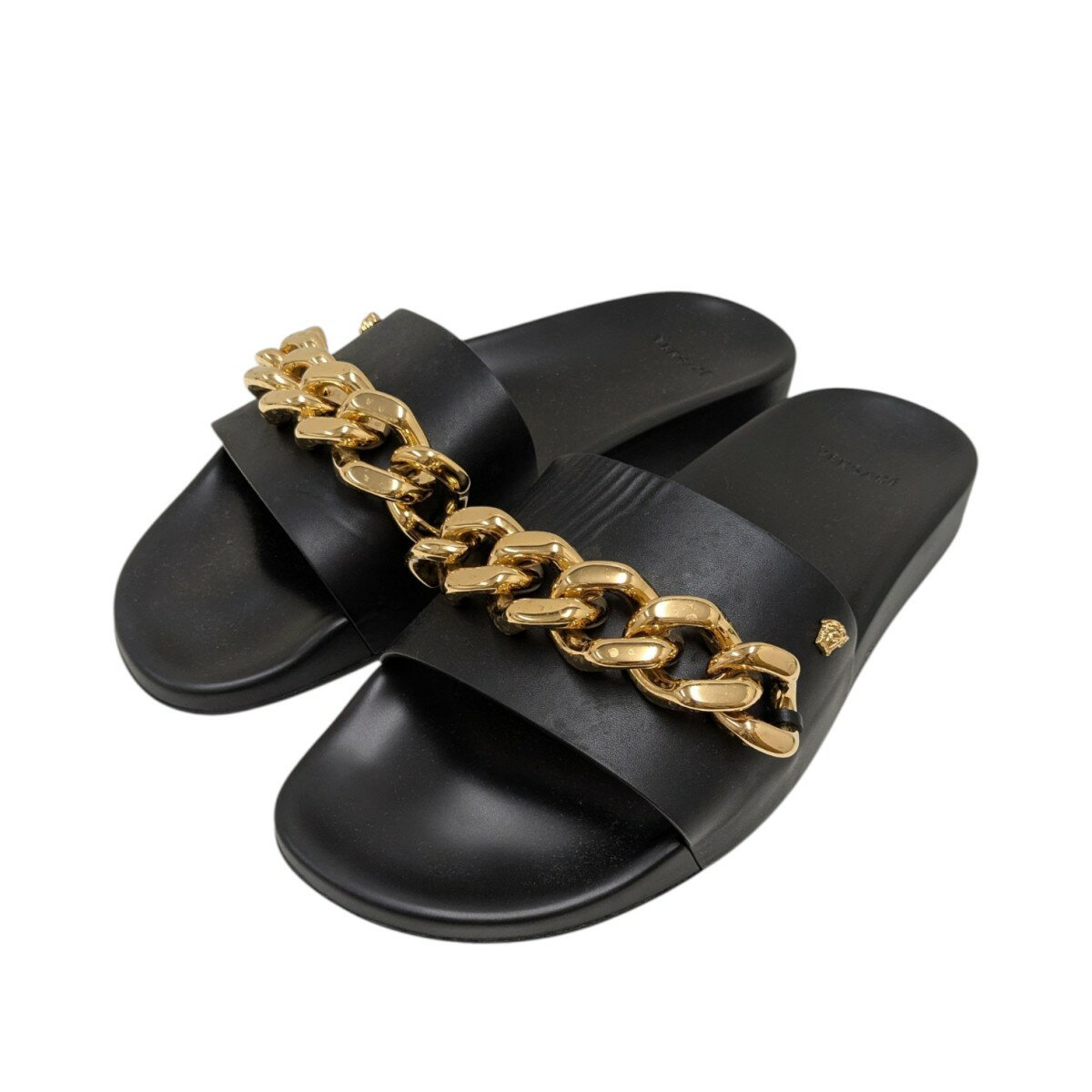 【中古】VERSACEチェーンサンダル ブラック サイズ：28.5cm相当【価格見直し】