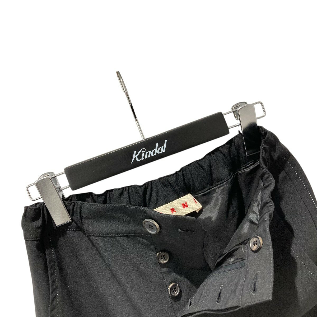 【中古】MARNI　24AW 刺繍ロゴ イージーパンツ PAMA0482S1 ブラック サイズ：36 【101025】（マルニ）