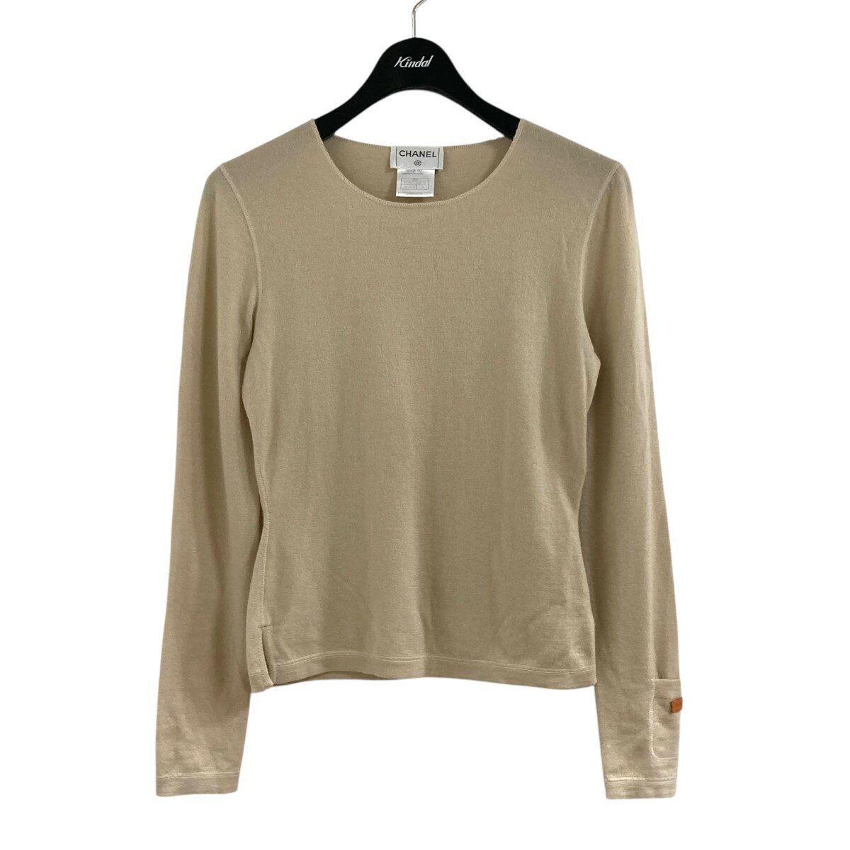 【中古】CHANEL00A カシミヤニットセーター P15857V00778 グレージュ サイズ：38【価格見直し】