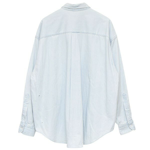 【中古】H BEAUTY＆YOUTH　アイスウォッシュデニムシャツ　ダメージ加工デニムシャツ　1299-299-1443 ライトインディゴ サイズ：L 【101025】（エイチビューティアンドユース）