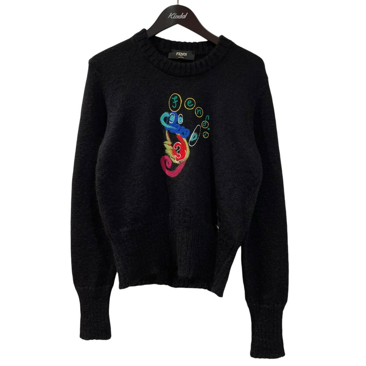 【中古】FENDI　SEA HORSE MOHAIR NERO ニット FZY455 AH36 ブラック サイズ：44 【101025】（フェンデ..