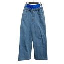 【中古】adidas×KSENIA SCHNAIDER レイヤード風デニムパンツ IN0273 インディゴ サイズ:27 【121025】(アディダス×クセニア・シュナイダー)