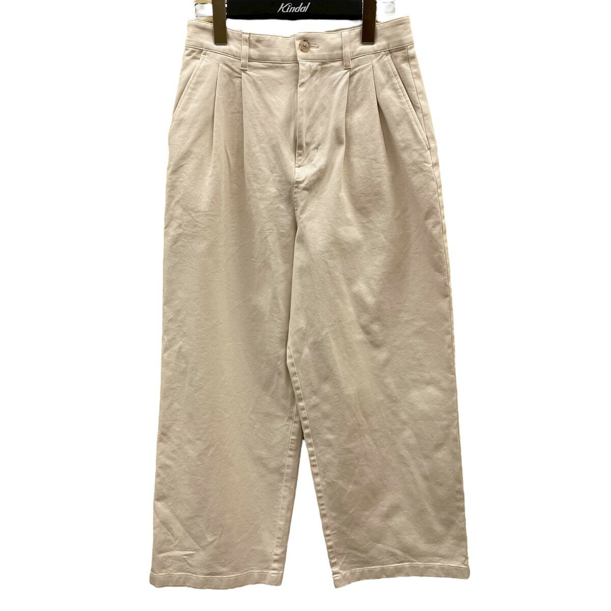 【中古】DANTON　25SS STRETCH TWILL 2TUCK WIDE PANTS タックパンツ DT-E0252-ASI アイボリー サイズ..