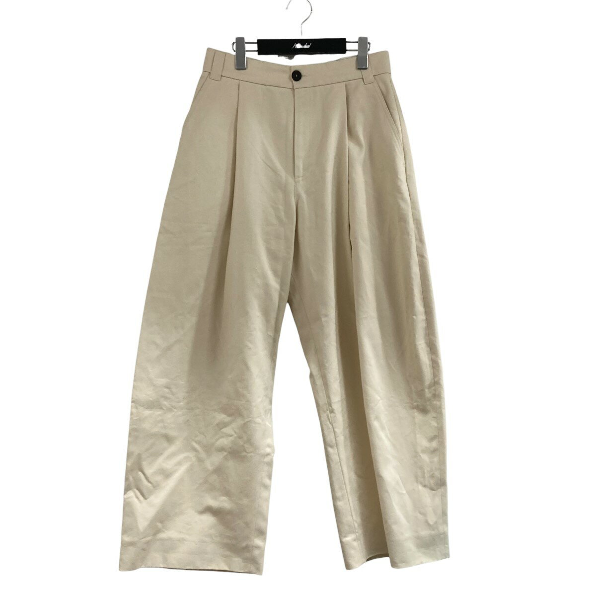 【中古】STUDIO NICHOLSONタックワイドパンツ アイボリー サイズ：S【価格見直し】