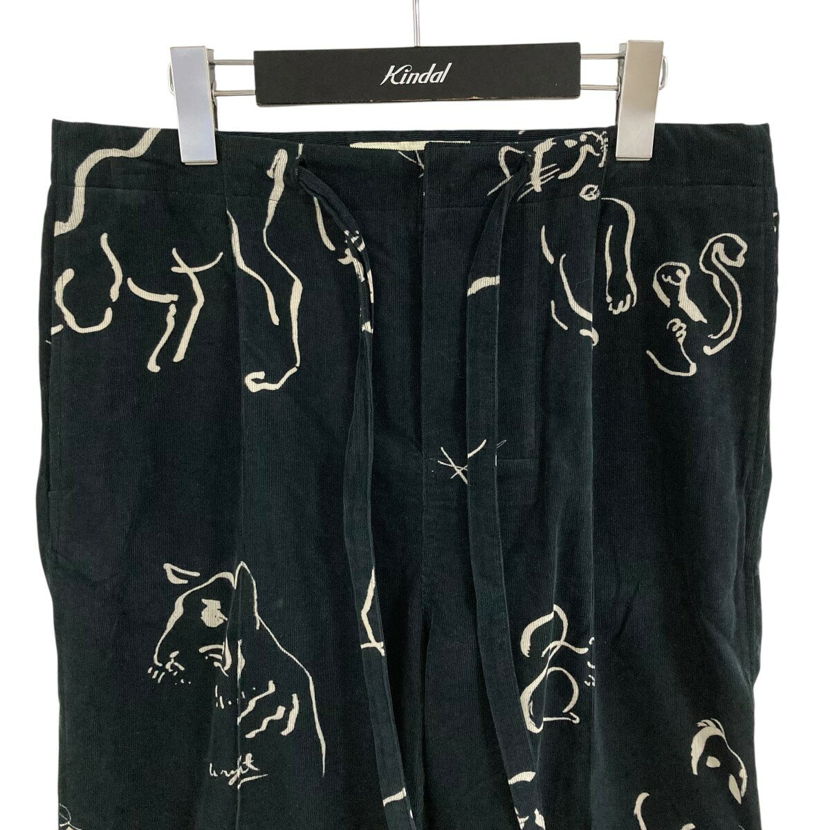 【中古】6(ROKU) BEAUTY＆YOUTH×WRYHTアニマルイージーパンツ ブラック×ホワイト サイズ：2【価格見直し】