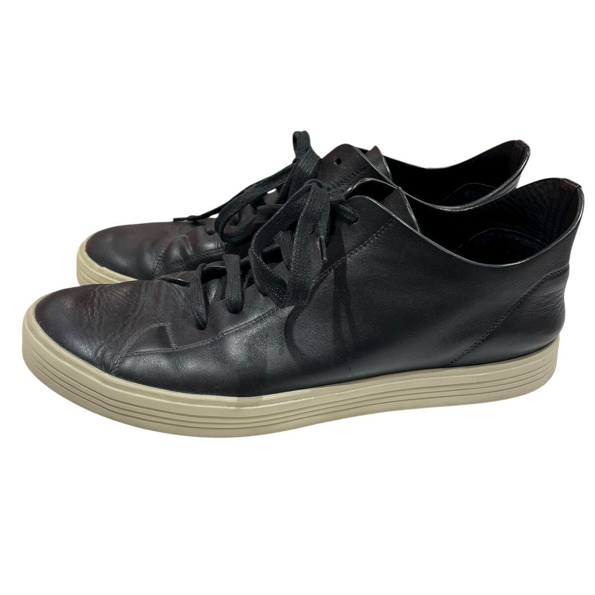 【中古】RICK OWENSBlack Leather Mastodon Sneakers ローカットスニーカー RU17S9867 ブラック サイズ：43【価格見直し】