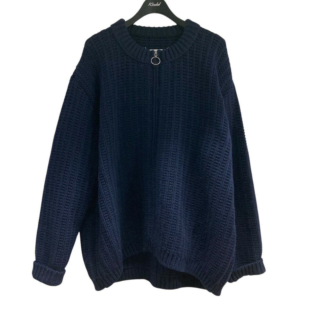 【中古】Maison Margiela23AW ジップアップニットセーター ネイビー サイズ：M【価格見直し】
