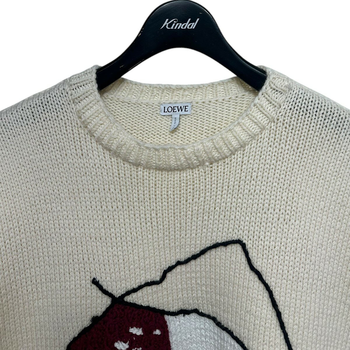 【中古】LOEWE　21AW パピーインターシャセーター H526Y14K81 アイボリー サイズ：XS 【211025】（ロエベ）