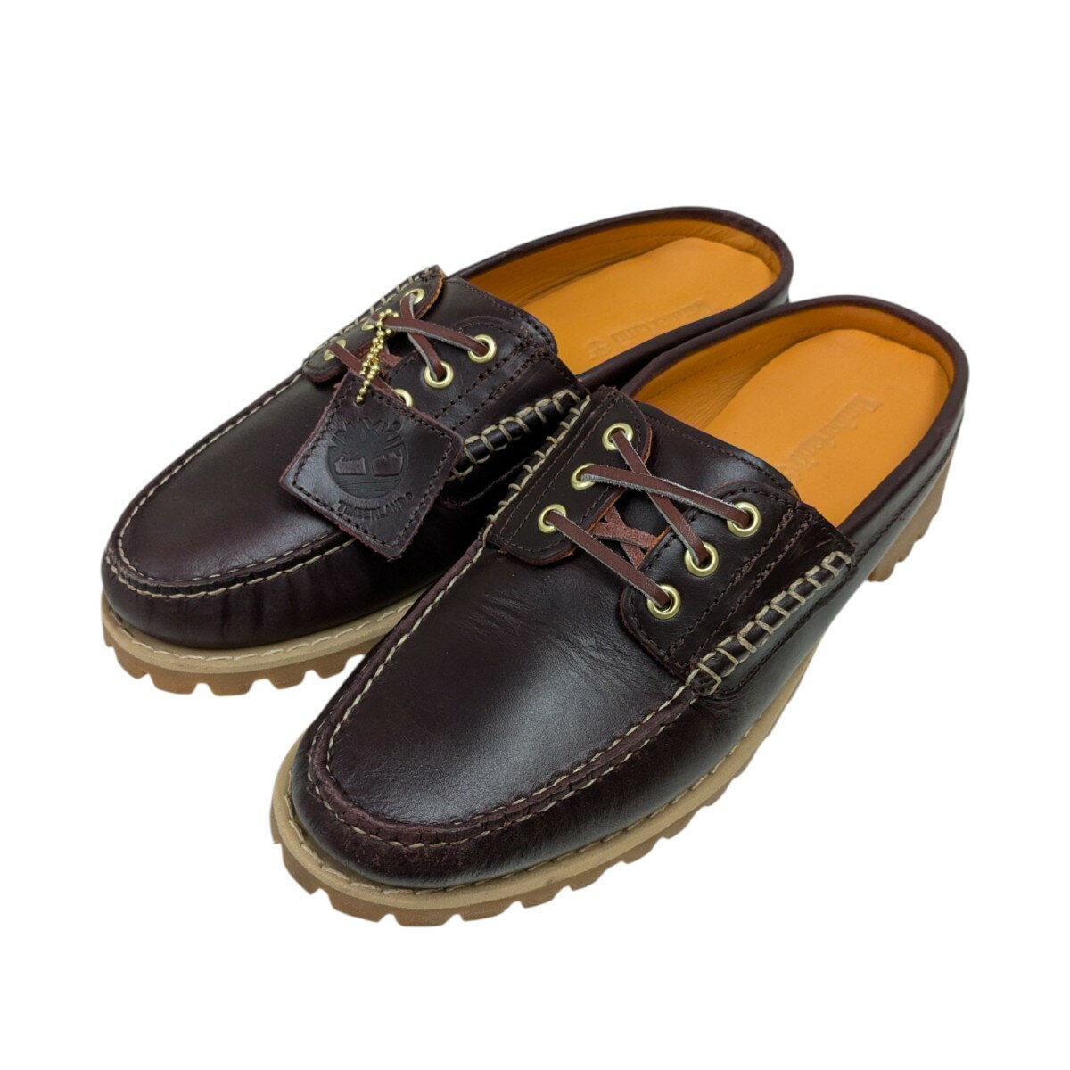 【中古】Timberland3 EYE VIBRAM SOLE MULE レザーサンダル ボルドー サイズ：28cm【価格見直し】