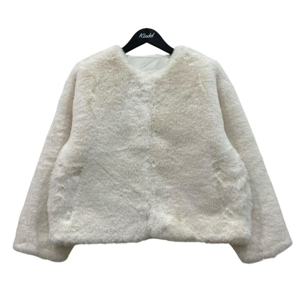 【中古】Gypsohila　Noble Blouson ノーカラーファージャケット GPS-613 ホワイト サイズ：F 【231025..