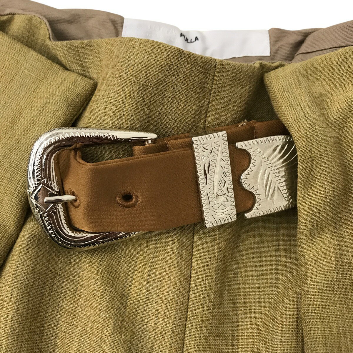 【中古】TOGA PULLA　シャンブレーウール パンツ TP91-FF231 ベージュ サイズ：34 【281025】（トーガプルラ）