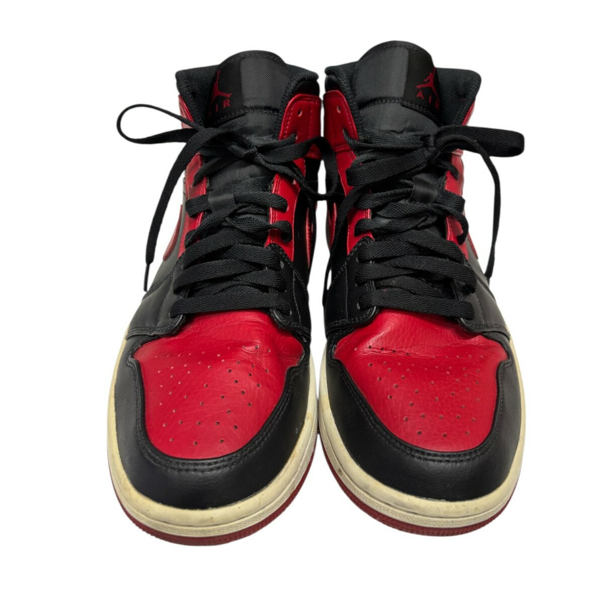 【中古】NIKE　Air Jordan 1 Mid ”Bred” ハイカットスニーカー 554724-074 レッド×ブラック サイズ：27.0cm 【291025】（ナイキ）