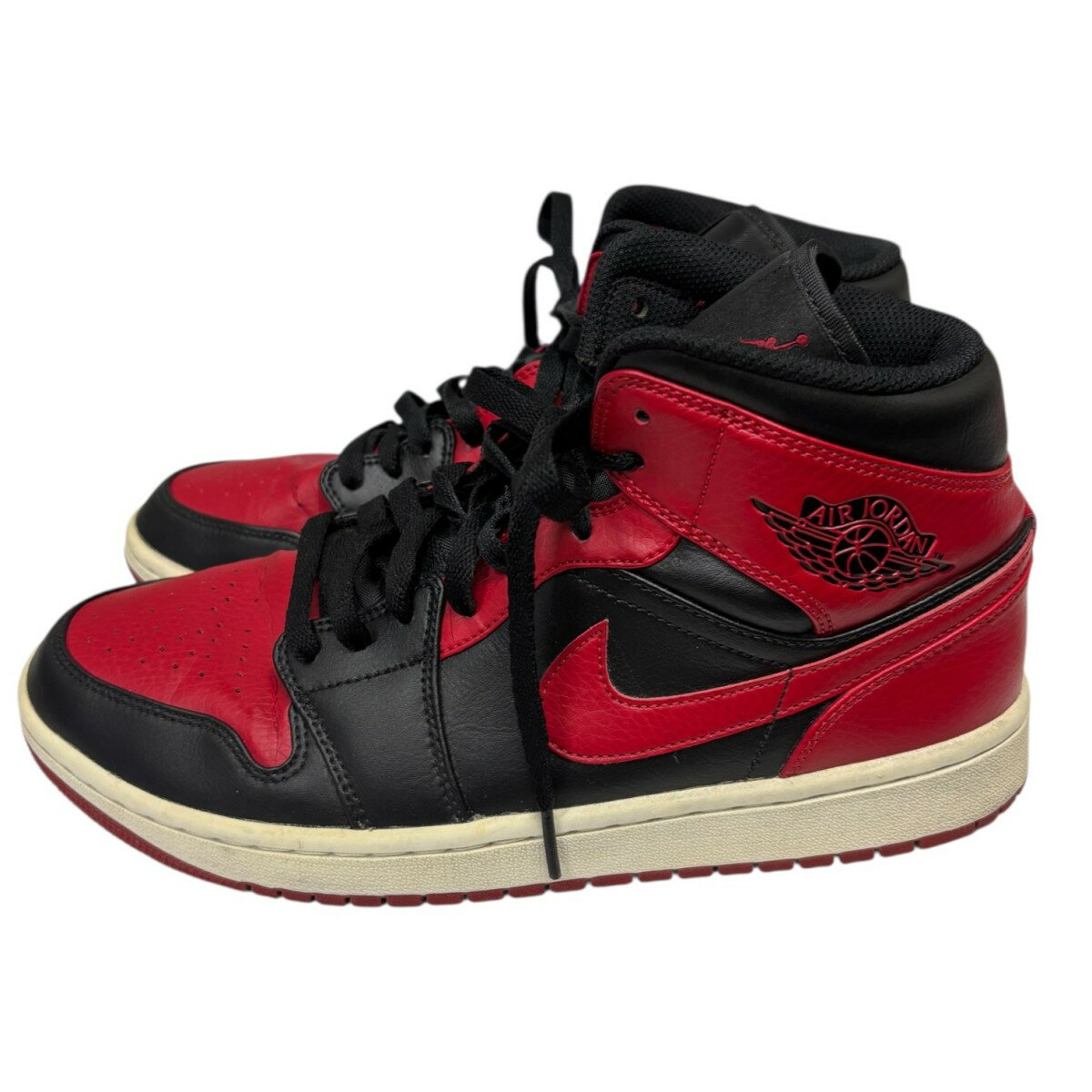 【中古】NIKE　Air Jordan 1 Mid ”Bred” ハイカットスニーカー 554724-074 レッド×ブラック サイズ：27.0cm 【291025】（ナイキ）
