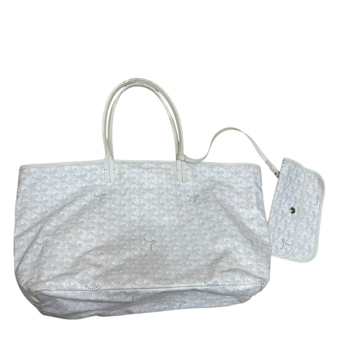 【中古】GOYARDサンルイPM トートバッグ ホワイト【価格見直し】