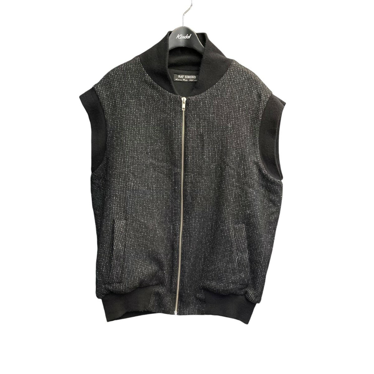 【中古】RAF SIMONS98AW RADIO ACTIVITY ジップベスト ブラック サイズ：50【価格見直し】
