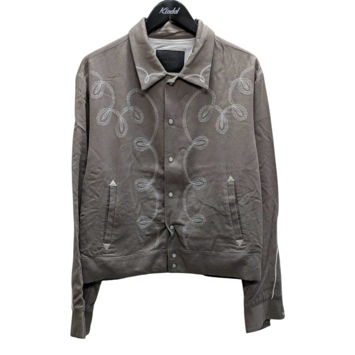 【中古】The Letters　BOLERO EMBROIDERY JACKET ウエスタンジャケット グレー サイズ：L 【311025】（ザレターズ）