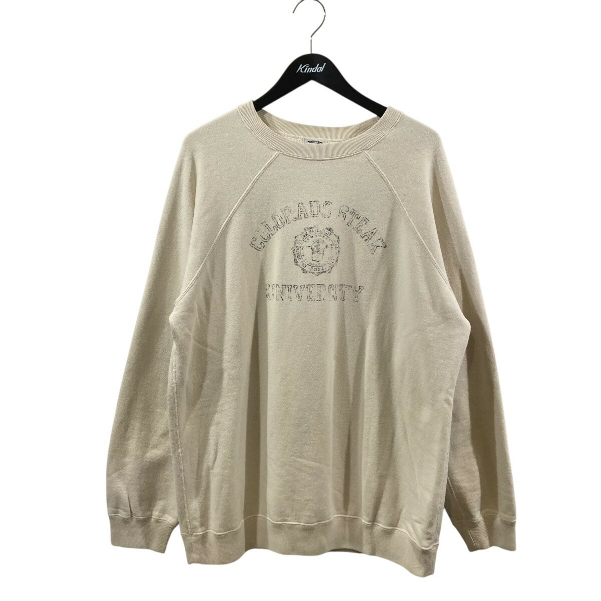 【中古】MAATEE＆SONS25SS 柿乃葉別注 長袖スウェット MTK4303-0801 アイボリー サイズ：3【価格見直し】