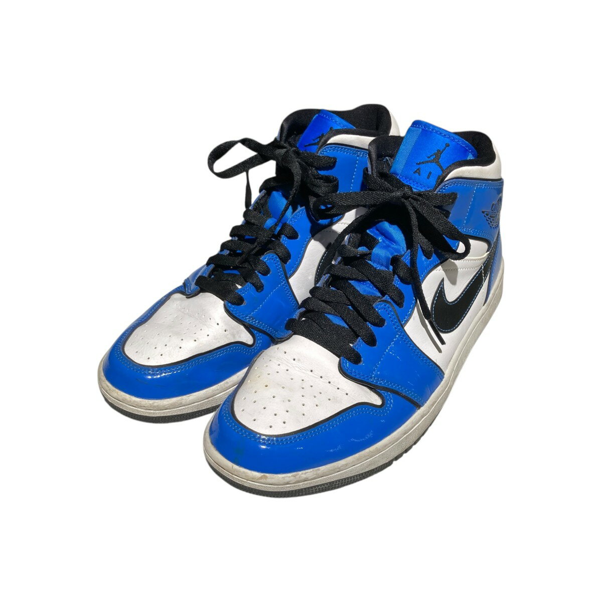 【中古】NIKE Air Jordan 1 Mid SE Signal Blue ハイカットスニーカー DD6834-402 ブルー×ホワイト サイズ:28 【...