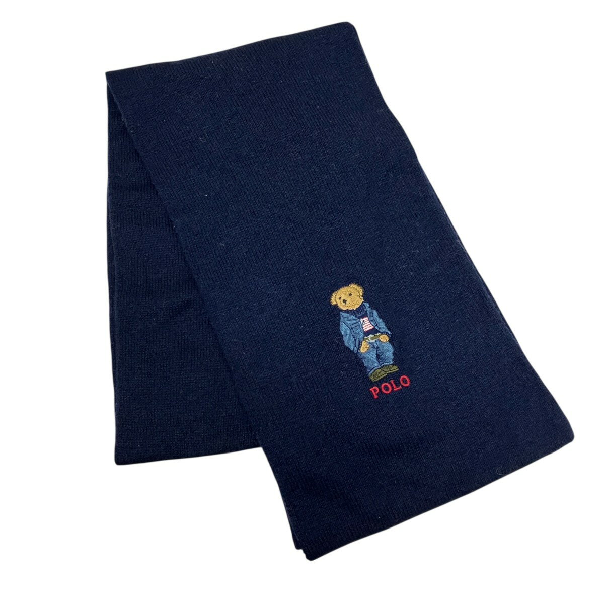 【中古】POLO RALPH LAUREN　POLO BEAR マフラー ネイビー 【051125】（ポロラルフローレン）