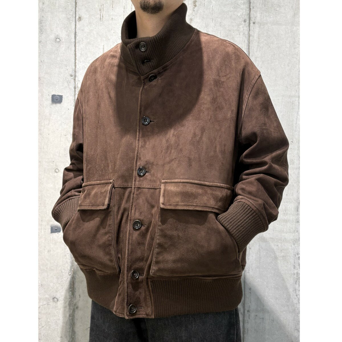 【中古】Porter Classic　22AW Leather Suede Blouson Entrefinoシープレザーエントロフィーノシルクスウェードジャケットブルゾン ブラウン サイズ：M 【051125】（ポータークラシック）