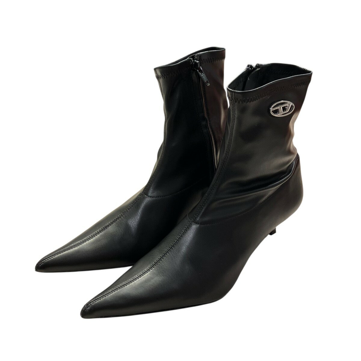 【中古】DIESEL　キトゥンヒール アンクルブーツ Y03085 ブラック サイズ：37 【101125】（ディーゼル）(4)