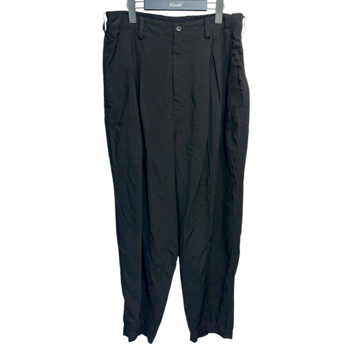 【中古】GROUND Y　セルロースタイプライター断ち切りデザインパンツ GS-P13-200 ブラック サイズ：3 ..