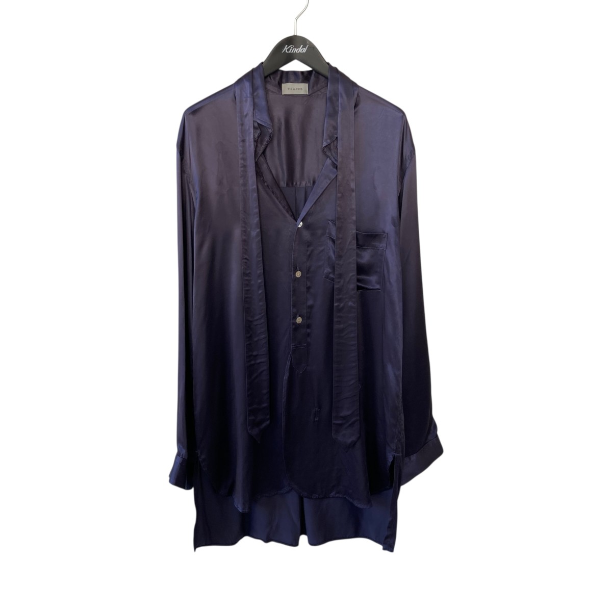 【中古】BED J．W． FORD　24AW Tie Collar Shirts 長袖シャツ 24AW-B-BL10 パープル サイズ：0 【121125】（ベッドフォード）(4)