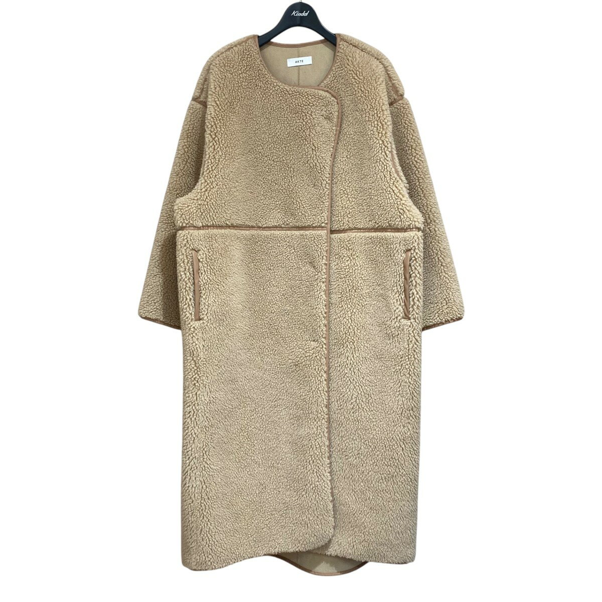 【中古】AKTE　トリミングロングボアコート 122301020 ベージュ サイズ：Free 【131125】（アクテ）