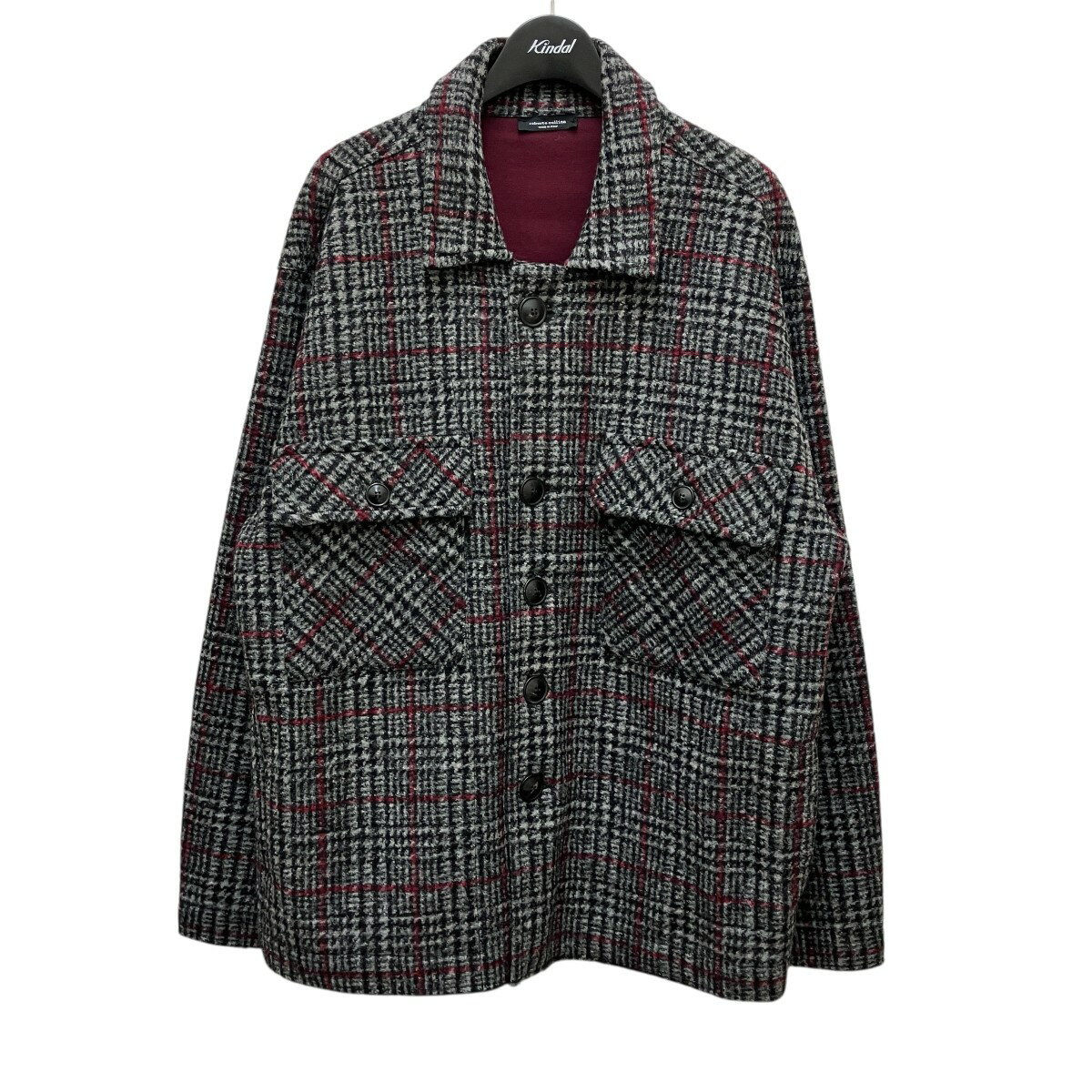 【中古】ROBERTO COLLINA　チェックジャケット グレー×レッド サイズ：50 【151125】（ロベルトコリーナ）(4)