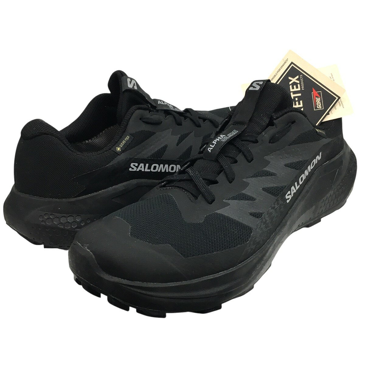 サロモン 【中古】SALOMON　ALPHAGLIDE GTX GORE-TEX アルファグライド トレイル スニーカー シューズ 靴 ブラック サイズ：27.5CM 【151125】（サロモン）