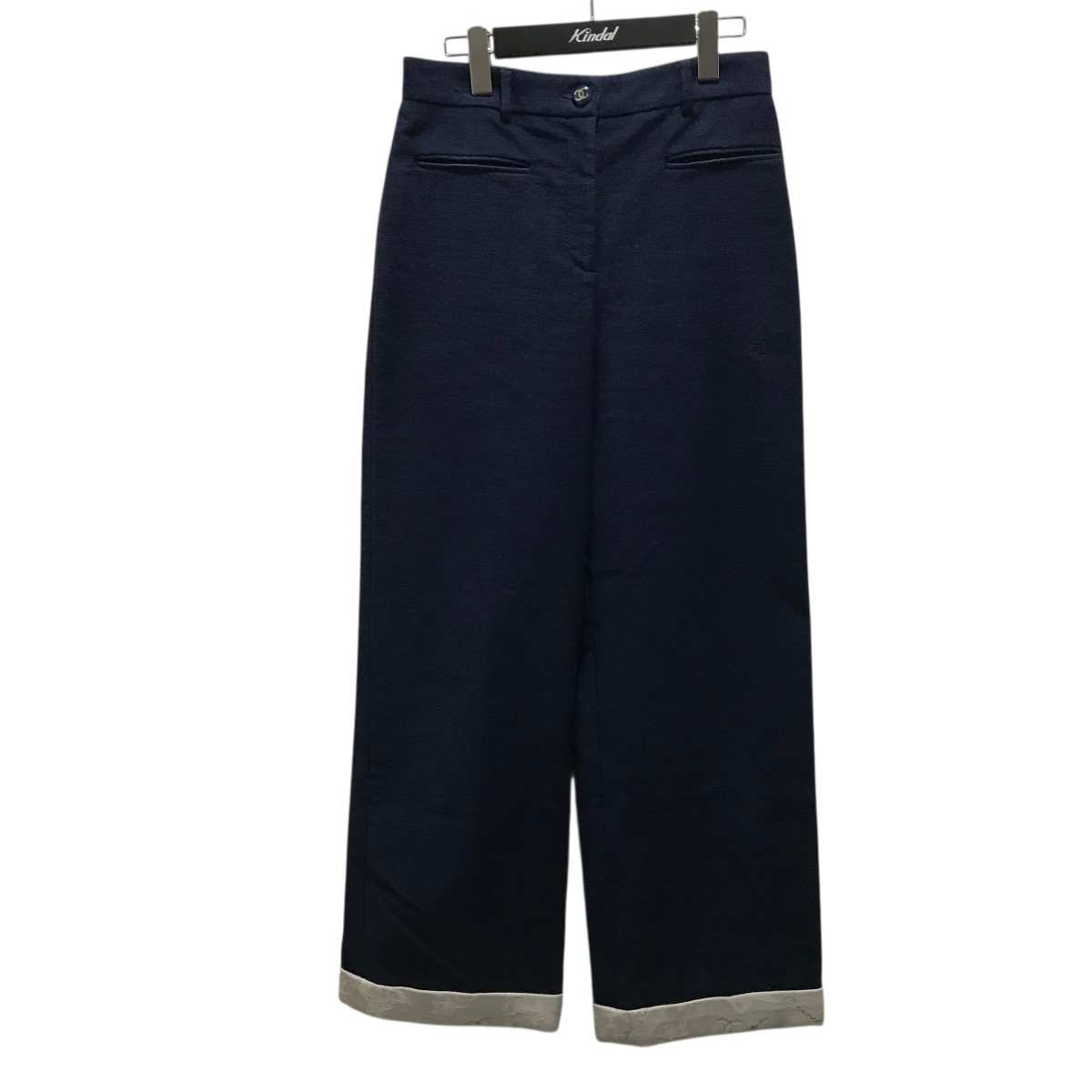 【中古】CHANEL ワイドパンツ P53459V38061 ネイビー サイズ:38 【161125】(シャネル)